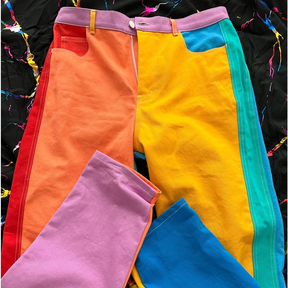 Rainbow pants, jeans, Mokuyobi, never worn, brand new